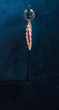 DIAMOND with Purple Tourmaline and 14 Karat Rose Gold Dangle Earrings