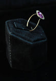 DIAMOND 18 Karat Rose Gold Ring with Pink Sapphire Center Stone Size 7