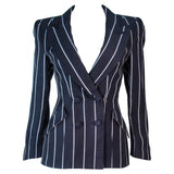 GIORGIO ARMANI Navy Striped Tailored Jacket Size 38