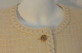 CHANEL 1980s 2 pc Cream Wool Skirt Set Size 44