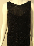 CEIL CHAPMAN 1960s Vintage 2 pc Black Beaded Gown