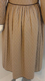 YVES SAINT LAURENT 1980s Khaki Quilted Toggle Coat Dress