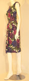 CEIL CHAPMAN 1950s Violet Cotton Floral Print Wiggle Dress
