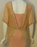VINTAGE Circa 1920s Beaded Jacket, Pink Silk Chiffon Gown
