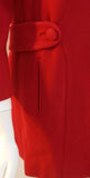 DON LOPER 1950s Red Wool Coat with Black Velvet Collar