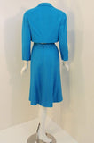 PAULINE TRIGERE 1960s Turquoise Skirt Suit Set