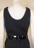 GEOFFREY BEENE 1960s Gray Wool Shift Dress, Black Belt