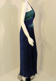MARY MCFADDEN 1980s Blue and Teal One Shoulder Gown