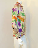 EMILIO PUCCI 1960s Silk Blouse Ladies & Ribbon Print