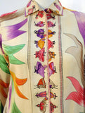 EMILIO PUCCI 1960s Silk Blouse Ladies & Ribbon Print