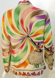 EMILIO PUCCI 1960s Silk Blouse Ladies & Ribbon Print