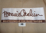 BONNIE CASHIN Vintage Red and Tan Raincoat with Gold Closures Size 16