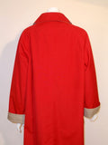 BONNIE CASHIN Vintage Red and Tan Raincoat with Gold Closures Size 16