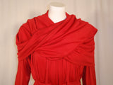 GEOFFREY BEENE Red Jersey Knit 3 Pc Skirt, Top, and Wrap Ensemble