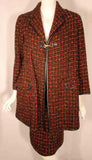 BONNIE CASHIN 1960s 2 pc Red Wool Tweed Coat and Skirt Set