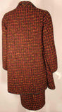 BONNIE CASHIN 1960s 2 pc Red Wool Tweed Coat and Skirt Set