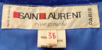 YVES SAINT LAURENT 2 pc Blue Suede and Rhinestone Skirt Set