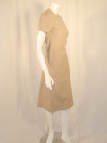 BILL BLASS 2 pc Oatmeal Wool Sheath Dress with Tie Front Coat
