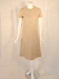 BILL BLASS 2 pc Oatmeal Wool Sheath Dress with Tie Front Coat