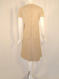 BILL BLASS 2 pc Oatmeal Wool Sheath Dress with Tie Front Coat