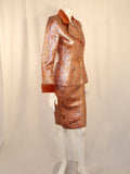 GIVENCHY Couture Copper Suit with Velvet Trim Size 4