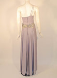 CUSTOM Lilac One-Shoulder Gown Hand Beaded Lace Detail