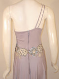 CUSTOM Lilac One-Shoulder Gown Hand Beaded Lace Detail