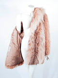 MICHAEL FORREST 1970s Vintage Caramel and Cream Lynx Car Coat