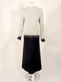 PAULINE TRIGERE Black and Silver Evening Gown