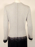 PAULINE TRIGERE Black and Silver Evening Gown