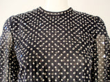 ANDRE LAUG Polka Dot Sequin Chiffon Gown, Scarf Size 4