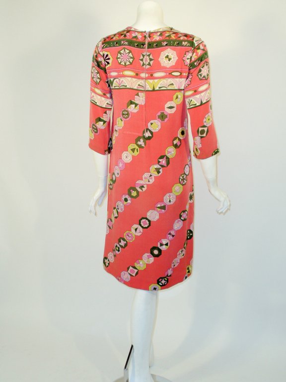 EMILIO PUCCI 1960s Vintage Coral Silk Jersey Print Dress – The Paper Bag Princess EMILIO PUCCI 1960s Vintage Coral Silk Jersey Print Dress – The Paper Bag Princess