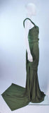 ELIZABETH MASON COUTURE Green Jersey Eco Chic Draped Gown