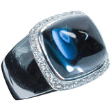 FRED Diamond Ring Sugar Loaf Topaz 18 Karat White Gold Size 7