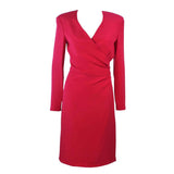 ARMANI Magenta Drape Silk Cocktail Dress Size 8-10. This Armani cocktail dress is composed of a magenta silk with a side draped design. Features a zipper closure. In excellent pre-owned condition, barely worn, if ever.