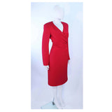 ARMANI Magenta Drape Silk Cocktail Dress Size 8-10. This Armani cocktail dress is composed of a magenta silk with a side draped design. Features a zipper closure. In excellent pre-owned condition, barely worn, if ever.