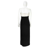 GIORGIO ARMANI Circa 1990s Black Wool Crepe Gown