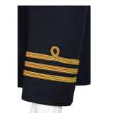 BALENCIAGA Navy Sailor Peacoat with Yellow Rope Trim