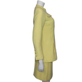 Chanel 2PC Yellow Skirt Suit w/ Mandarin Collar Circa 1990s