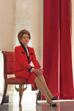 AKRIS "The Butler" JANE FONDA Black & Red Boucle Suit Size 4