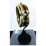 GIVENCHY Large Gold Tone and Black Bracelet