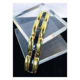GIVENCHY Large Gold Tone and Black Bracelet