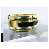 GIVENCHY Large Gold Tone and Black Bracelet