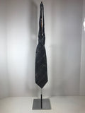 GUCCI Classic Gray Silk Tie with Diagonal Stripes Lines 58 in.