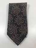 GIORGIO ARMANI Navy Neck Tie w/Fleur De Lis Pattern 56 in.