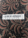 GIORGIO ARMANI Navy Neck Tie w/Fleur De Lis Pattern 56 in.