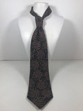 GIORGIO ARMANI Navy Neck Tie w/Fleur De Lis Pattern 56 in.