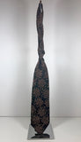 GIORGIO ARMANI Navy Neck Tie w/Fleur De Lis Pattern 56 in.