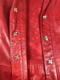 NARCISO RODRIGUEZ Red Leather Snap Jacket w/ Pockets Size 4