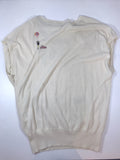 TSUMORI CHISATO Cream Short Sleeve Sweater w/ Beading Size 2